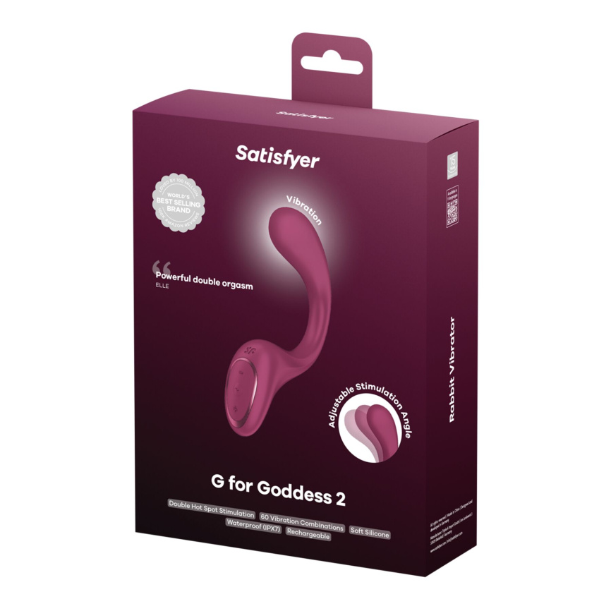 Вагінально-кліторальний вібратор Satisfyer G for Goddess 2 Wine Red, 2 мотори фото 5