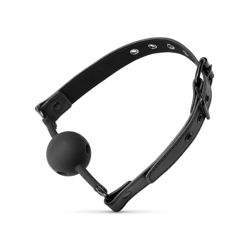 Повітропроникний кляп Bedroom Fantasies: Breathable Silicone Ball Gag, чорний фото 5
