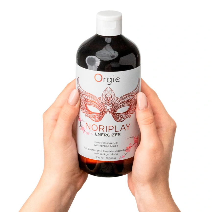 Гель для NURU-массажа Orgie – Noriplay Energizer (500 мл), экстракт гинкго билоба, защитная простыня фото 2