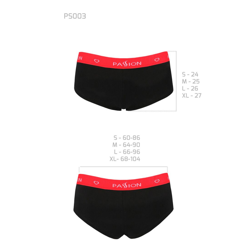 Трусики-шортики Passion PS003 PANTIES XL, black фото 6