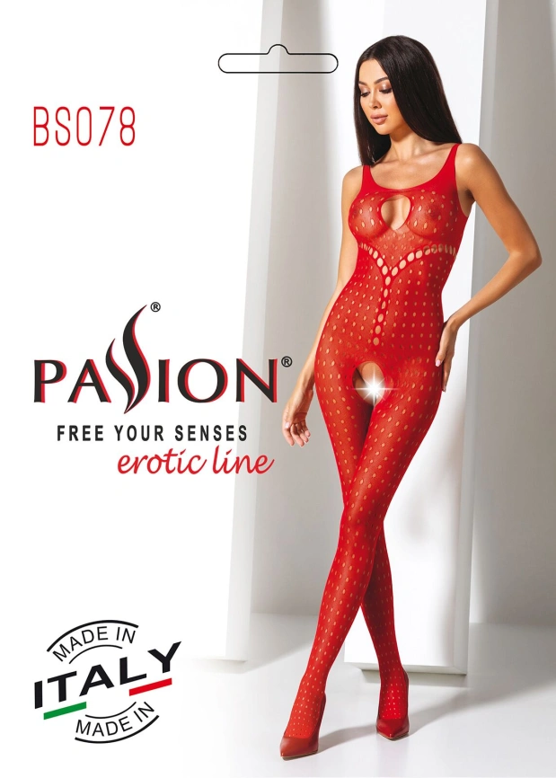 Бодистокинг с доступом к интимным местам Passion BS078 red фото 6