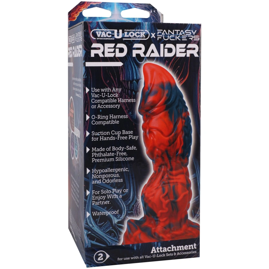 Фэнтезийный фаллоимитатор Doc Johnson Vac-U-Lock x Fantasy Fuckers Red Raider фото 5