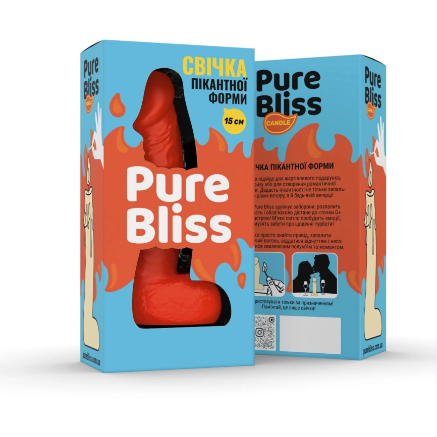 Свеча в виде члена Pure Bliss MINI Orange 15 см фото 6