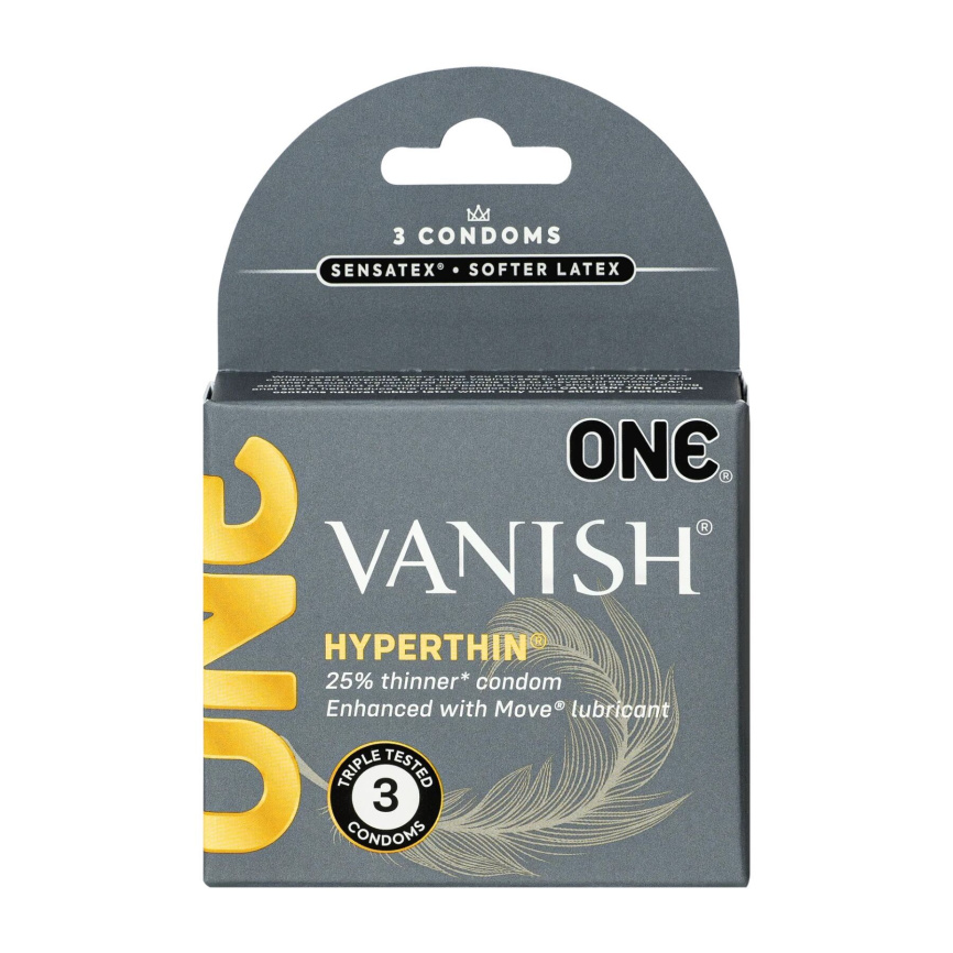 Презервативи ONE Vanish Hyperthin 3 шт (м'яте паковання!!!) фото 1