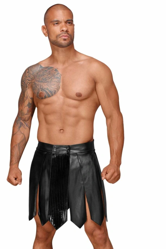 Мужская юбка гладиатора Noir Handmade H053 Eco leather men's gladiator skirt, S, экокожа фото 1