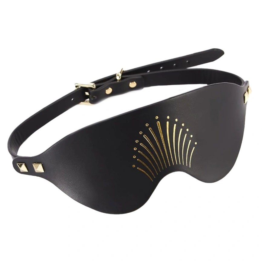 Роскошная маска на глаза Zalo Blindfolds Black, натуральная кожа фото 1