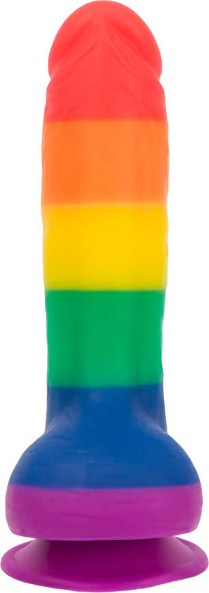 Райдужний фалоімітатор ADDICTION - JUSTIN - 8 "- RAINBOW, 20,3 см, силікон, вібропуля в подарунок фото 2