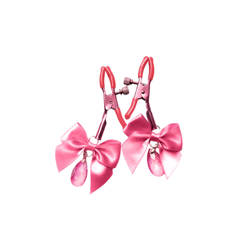 Затискачі для сосків з регулюванням Art of Sex - Flirty Bow, колір рожевий фото 1