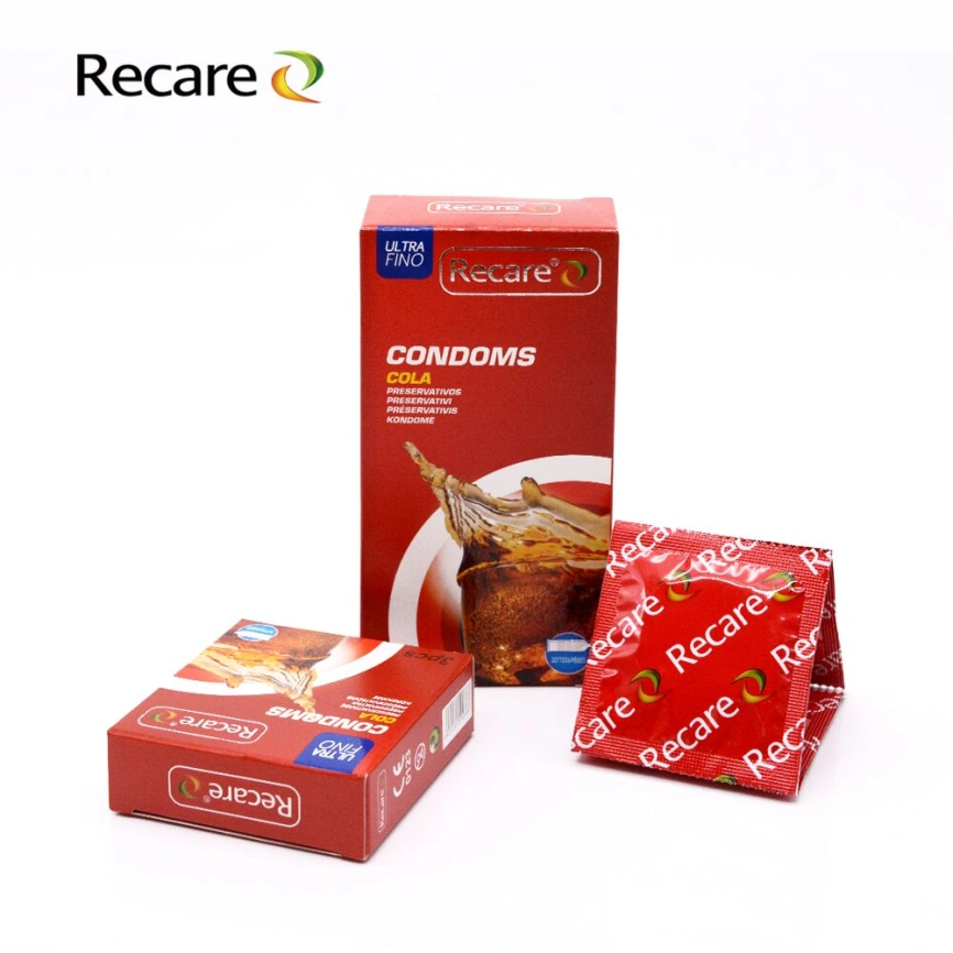 Презервативы Recare Cola Dotted&Ribbed Condoms 3 шт, с пупырышками и ребрами, аромат: Кола фото 5