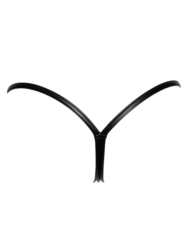 Трусики с мокрым эффектом Noir Handmade P008 Powerwetlook panty with gold clasp, XXL, на застежках фото 5