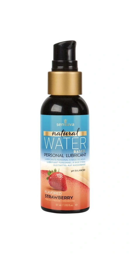 Смазка на водной основе Sensuva Natural Water-Based Strawberry (57 мл) без глицерина и парабенов фото 2