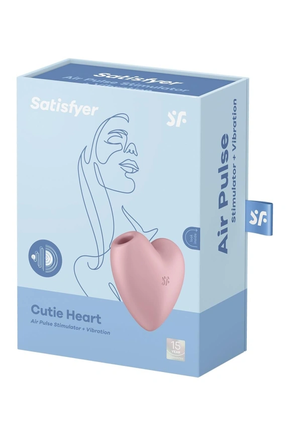 Вакуумный стимулятор-сердечко с вибрацией Satisfyer Cutie Heart Light Red фото 7