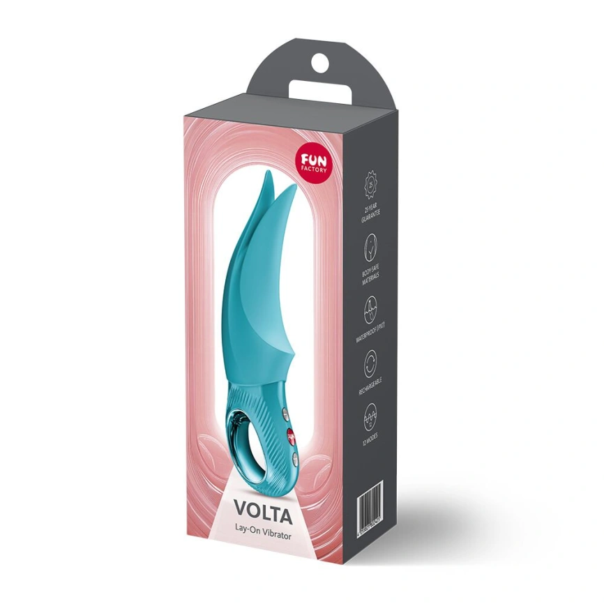 Вибратор для клитора Fun Factory VOLTA Aquamarine, гибкий двойной кончик фото 8