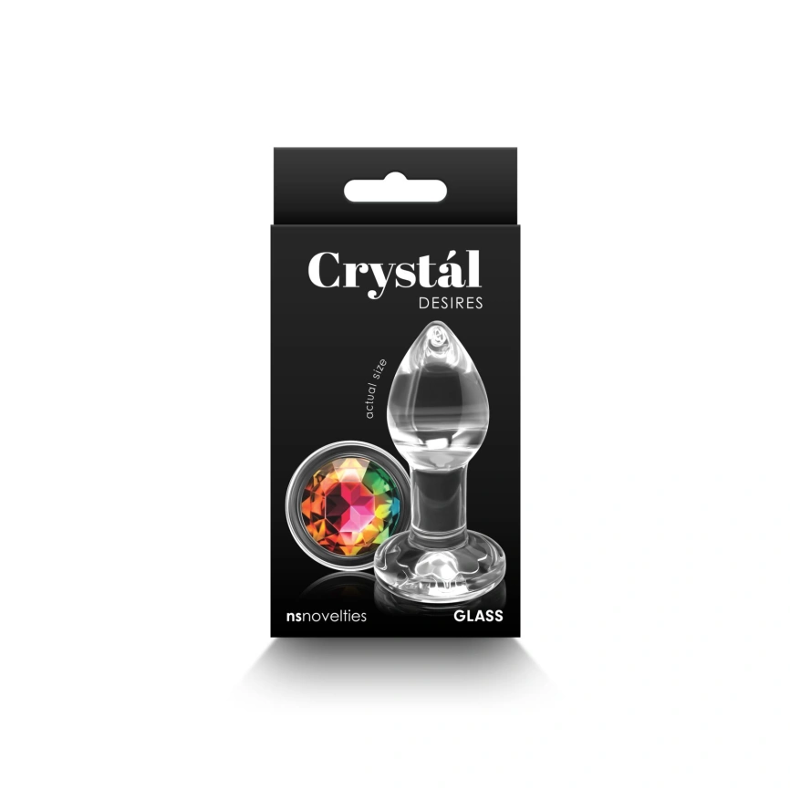 Стеклянная анальная пробка NS Novelties Crystal - Desires - Rainbow Gem - Small фото 3