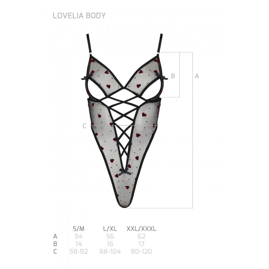 Еротичний боді з малюнком Passion LOVELIA BODY S/M, black фото 7