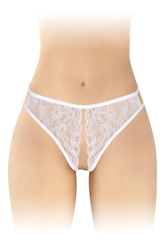 Трусики с открытым доступом Fashion Secret Victoria White, кружево фото 1