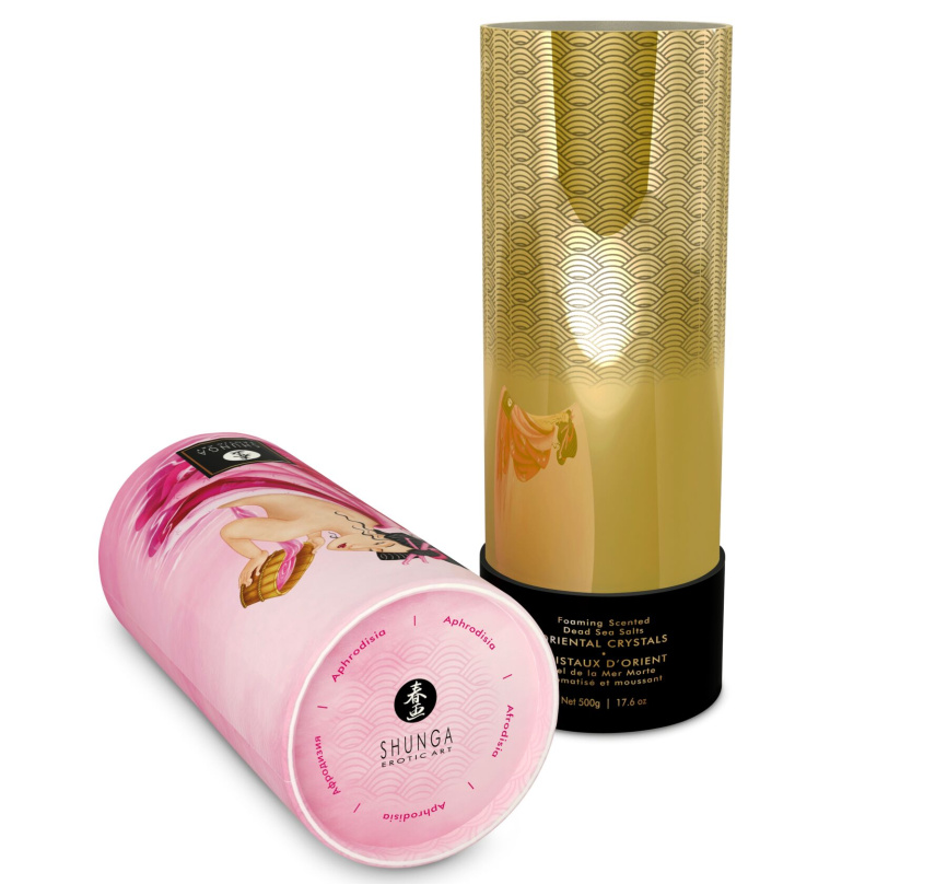 Пінлива сіль для ванни Shunga Dead Sea salt Oriental Crystals — Rose Petal (500 г), Мертвого моря фото 2
