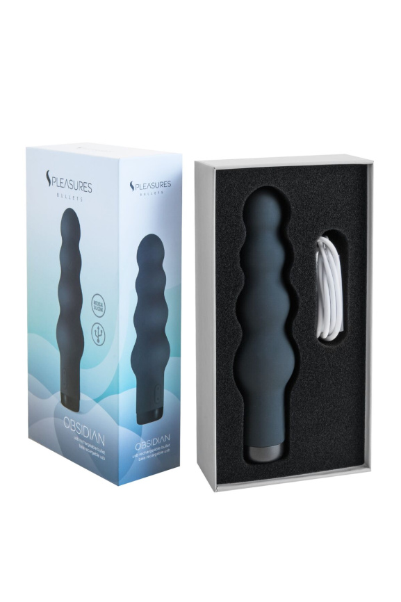 Вібратор S Pleasures Bullets Obsidian, чорний, у вигляді ряду кульок, 10 режимів, діаметр 4 см фото 4