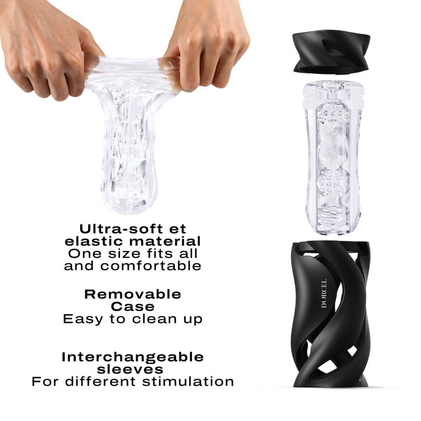 Мастурбатор Dorcel DEEP BLOW BLACK, подвійне використання фото 4