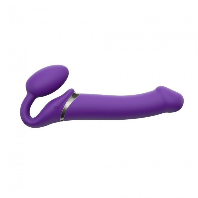 Безремінний страпон з вібрацією Strap-On-Me Vibrating Violet L, діам. 4,2 см, пульт ДК, регульований фото 6