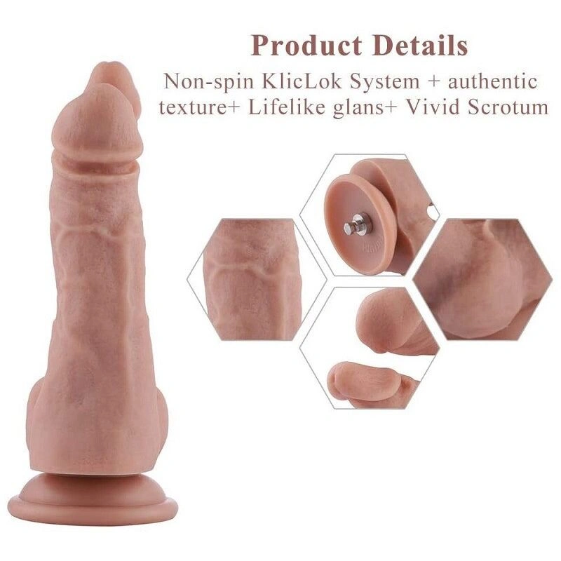 Двойной фаллоимитатор для секс-машин Hismith Double Penetrator, 9.8″, KlicLok и присоска фото 3