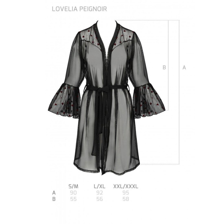 Повітряний пеньюар Passion LOVELIA PEIGNOIR L/XL, black фото 7
