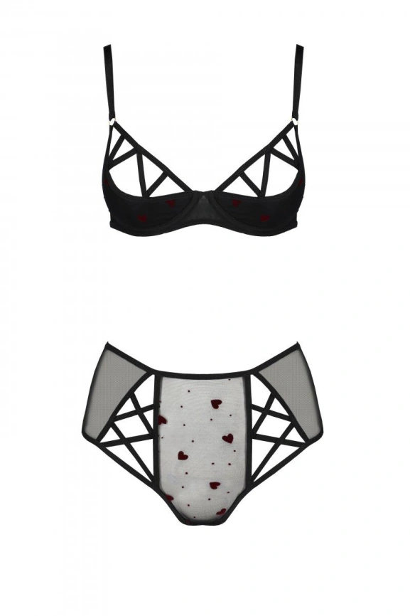 Эротический комплект с рисунком Passion LOVELIA BIKINI L/XL, black фото 5