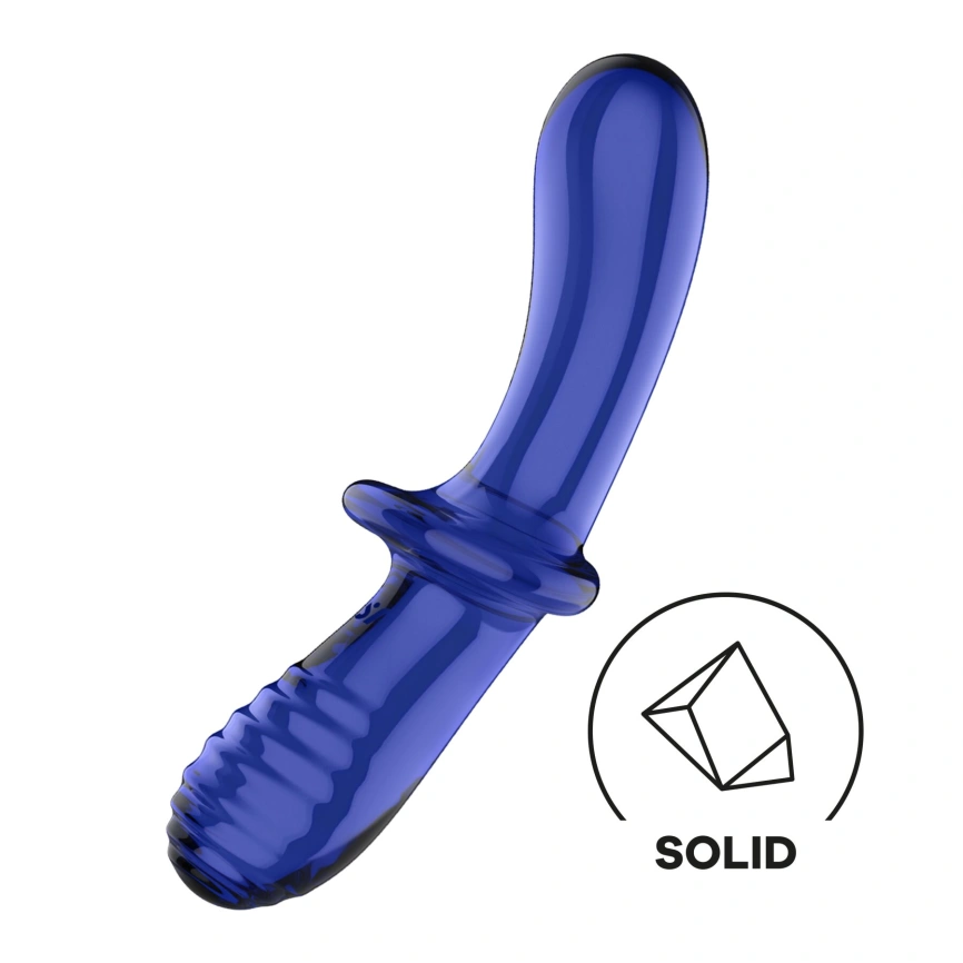 Двусторонний стеклянный дилдо Satisfyer Double Crystal Light blue, боросиликатное стекло, унисекс фото 1