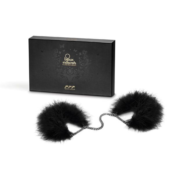 Пухнасті наручники Bijoux Indiscrets Za za zu - feahter handcuffs, пір'яні, подарункове паковання фото 4