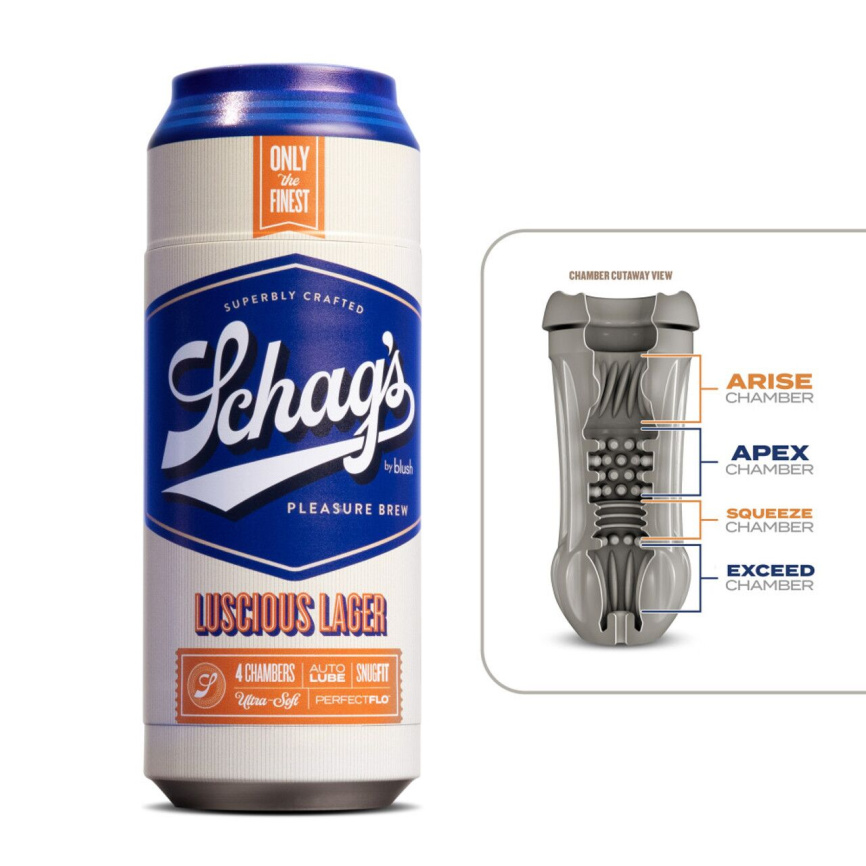 Мастурбатор – банка пива Blush Schag's Luscious Lager Masturbator Frosted, самозмащуваний, вакуум фото 2