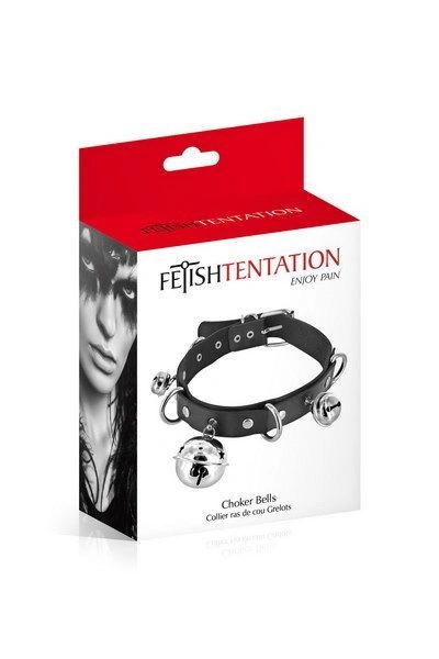 Ошейник c бубенцами Fetish Tentation Choker Bells, экокожа фото 2