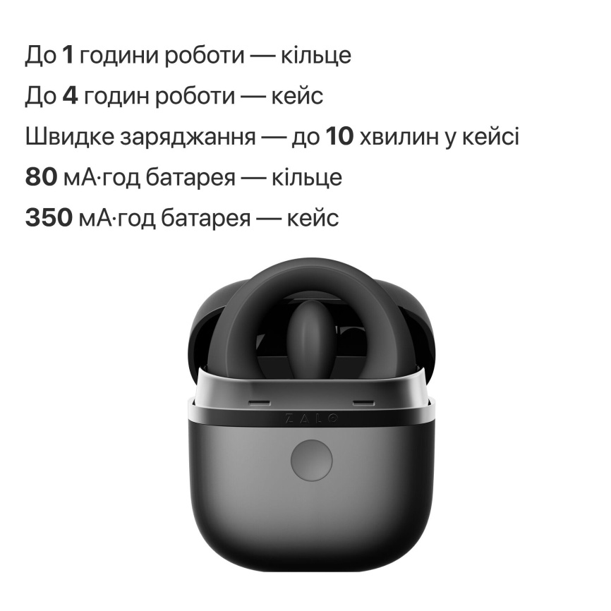 Ерекційне смарт-віброкільце Zalo Apis Obsidian Black, до 4 годин роботи, зарядний кейс фото 32