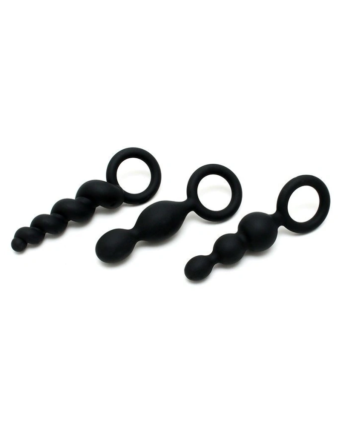Набор анальных игрушек Satisfyer Plugs black (set of 3) - Booty Call, макс. диаметр 3 см фото 2