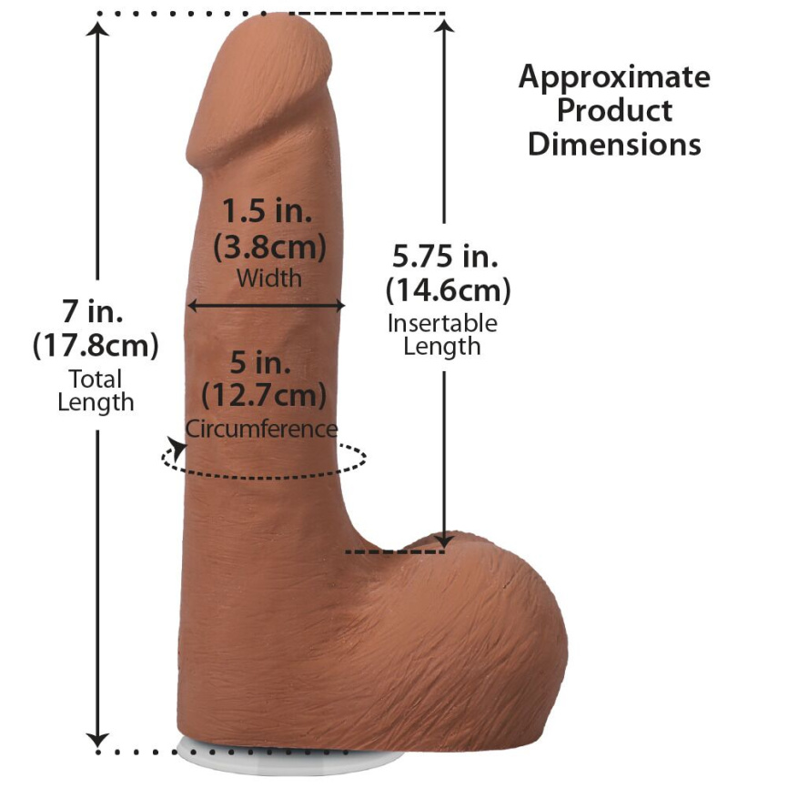 Фалоімітатор Doc Johnson The Realistic Cock ULTRASKYN - 7 Inch with Balls Caramel фото 5