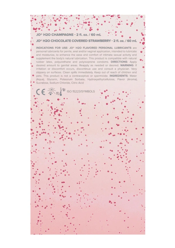 Набор лубрикантов JO Sweet&Bubbly — Champagne & Chocolate Covered Strawberry (2×60 мл) фото 2