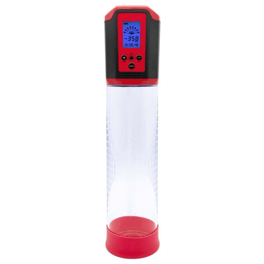 Автоматична вакуумна помпа Men Powerup Passion Pump Red, LED-табло, перезаряджувана, 8 режимів фото 1