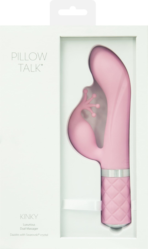 Розкішний вібратор-кролик Pillow Talk - Kinky Pink з кристалом Сваровські, потужний фото 10