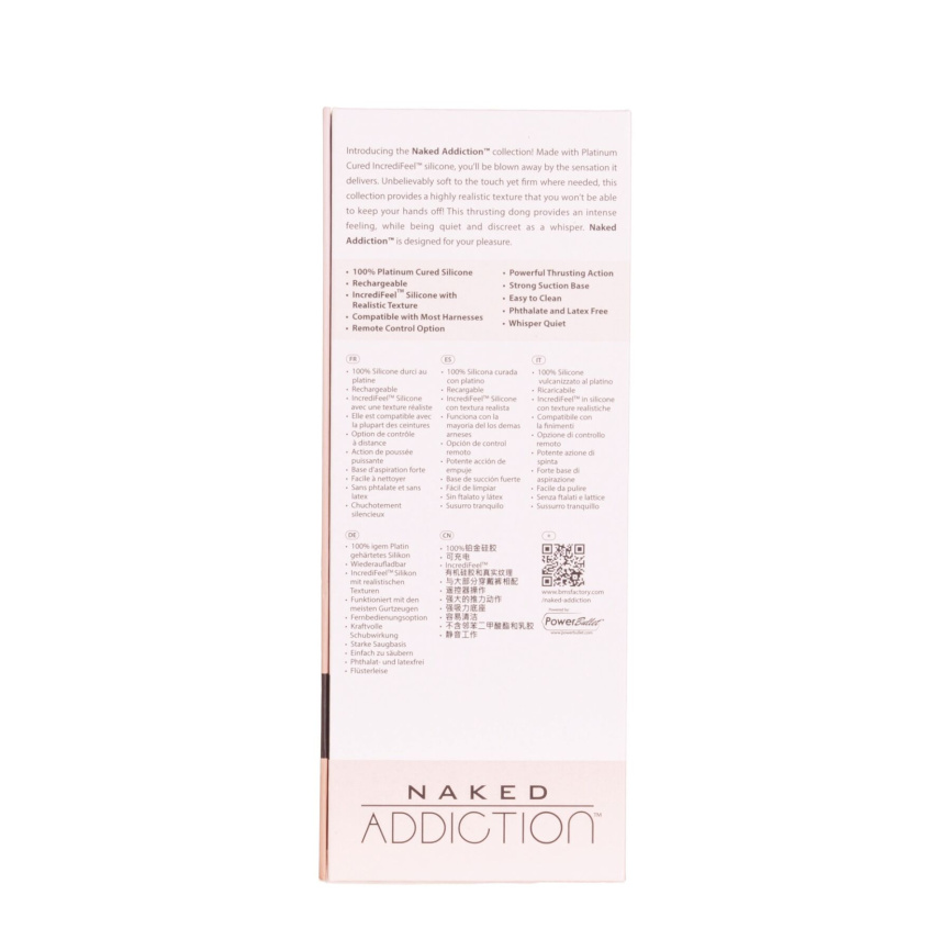 Фалоімітатор із пульсацією Addiction Naked Addiction 8.5” Thruster - Vanilla фото 15