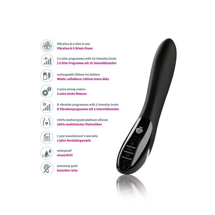 Вібратор з електростимуляцією Mystim Electric Eric eStim Black, міостимулятор фото 16