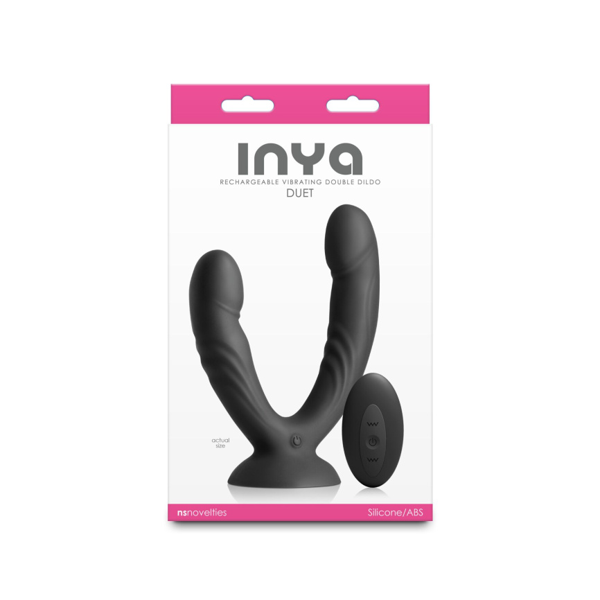 Подвійний ділдо з вібрацією NS Novelties INYA - Duet - Black фото 3
