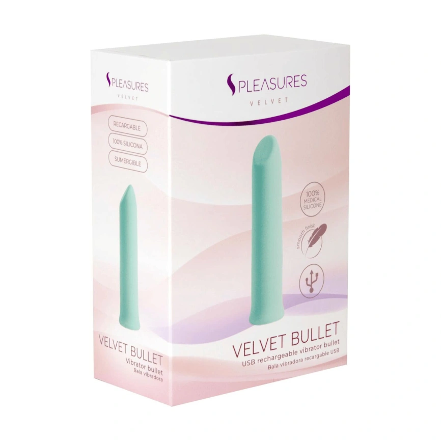 Вибропуля S Pleasures Velvet Bullet Candy Turquoise фото 3