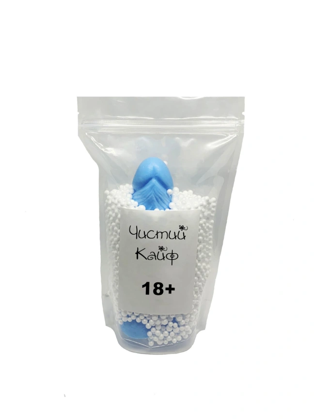 Мыло в форме пениса Чистий Кайф Blue size L, крафтовое мыло-член, натуральное фото 4