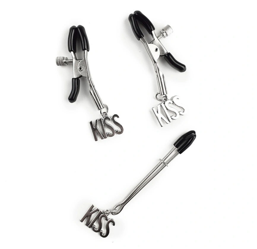 Зажимы для сосков и клитора Art of Sex - Nipple and clit clamps KISS фото 1