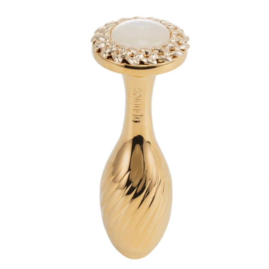 Металлическая анальная пробка LOCKINK SEVANDA Pearl Pear-shape Anal Plug, с искусственной жемчужиной фото 3