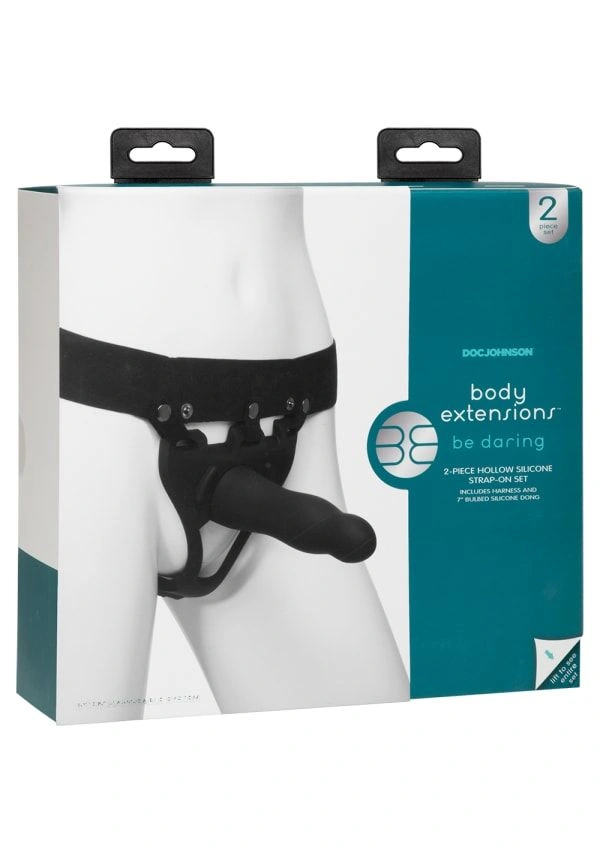 Страпон унисекс Doc Johnson Body Extensions - BE Daring, полая насадка фото 6