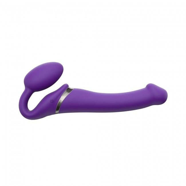 Безремінний страпон з вібрацією Strap-On-Me Vibrating Violet M, діаметр 3,8 см, пульт ДК, регульований фото 7