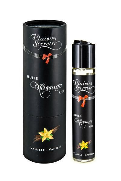 Масажна олія Plaisirs Secrets Vanilla (59 мл) з афродизіаками, їстівна, подарункове паковання фото 1