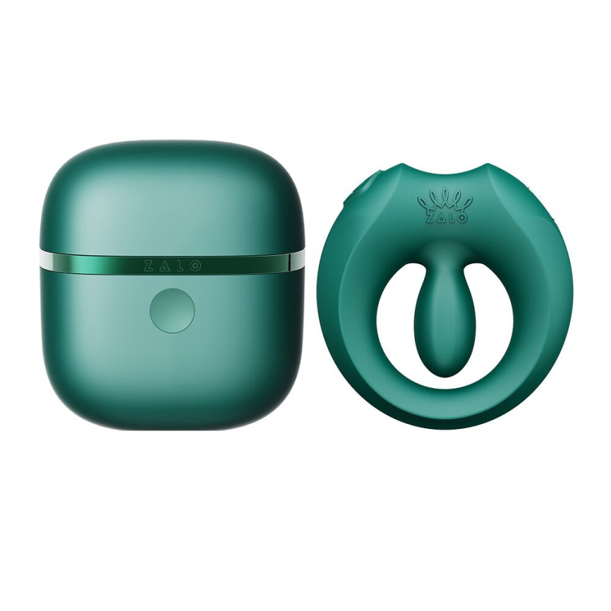 Ерекційне смарт-віброкільце Zalo Apis Turquoise Green, до 4 годин роботи, зарядний кейс фото 7