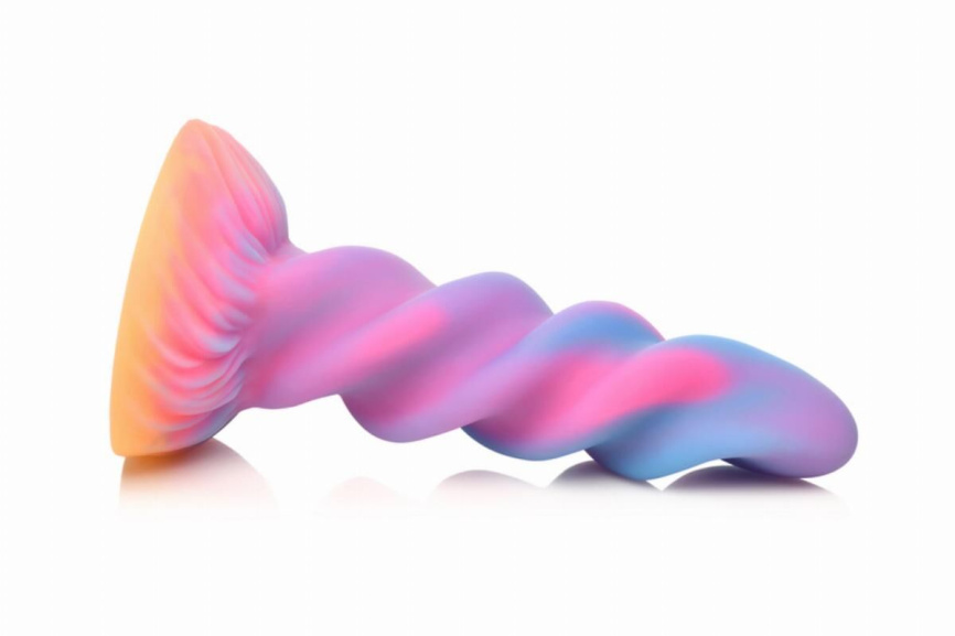 Фентезійний фалоімітатор Creature Cocks Glow-in-the-Dark Unicorn Dildo, світиться в темряві, 20,6 см фото 3