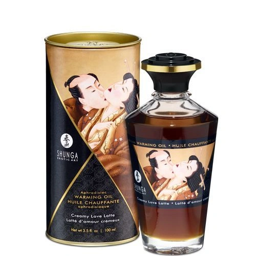 Разогревающее масло Shunga Aphrodisiac Warming Oil – Creamy Love Latte (100 мл) без сахара, вкусное фото 1
